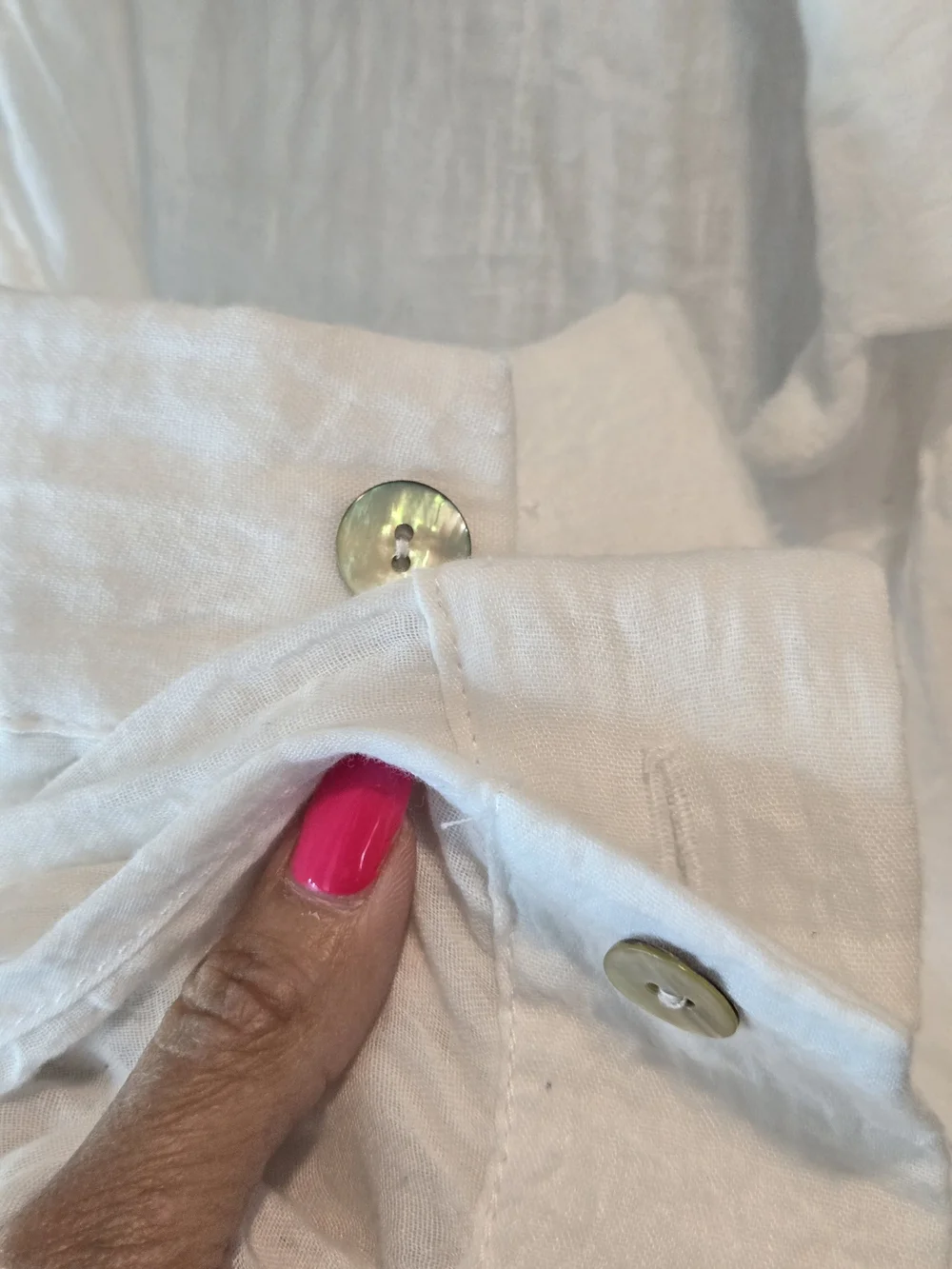 White Men's Lightweight Button-Up Shirt